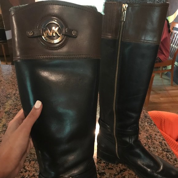 Michael Kors two-toned leather riding boots - Picture 1 of 5